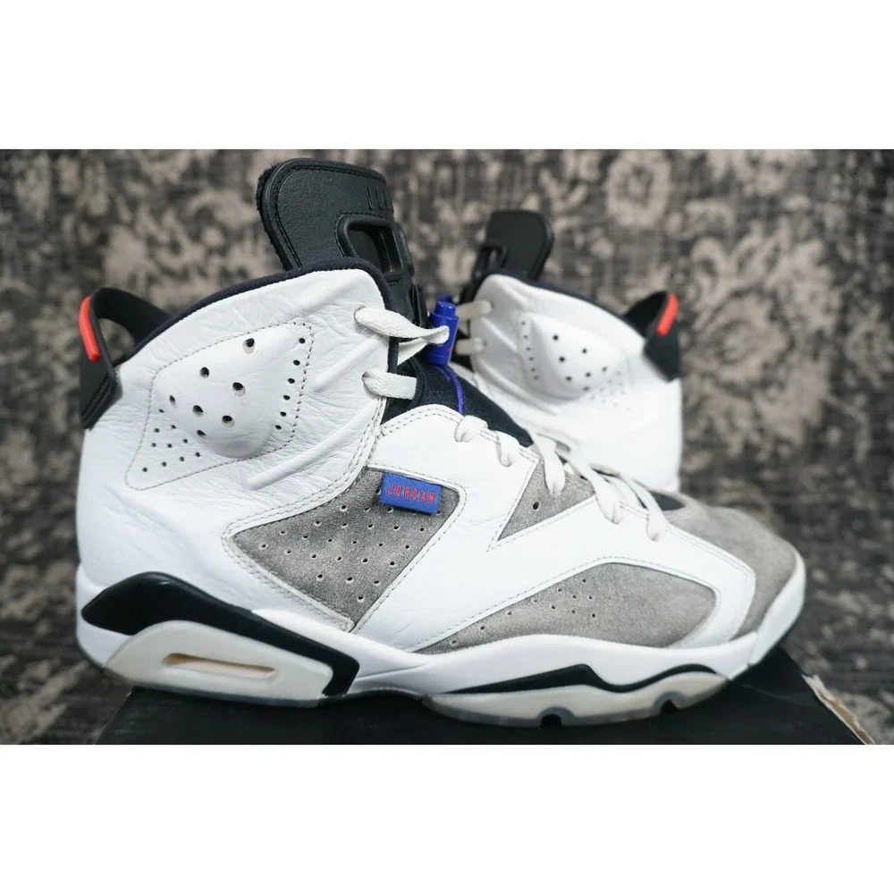 Nike Air Jordan 6 VI Retro LTR Flint White Concord Black Grey Mens Size 12 WOBOX